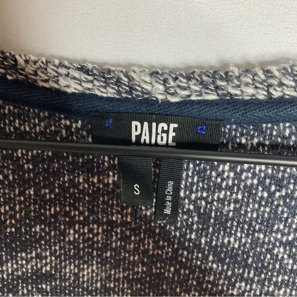 PAIGE Jeans Sweater Size Small Dark Navy and Cream White Marled